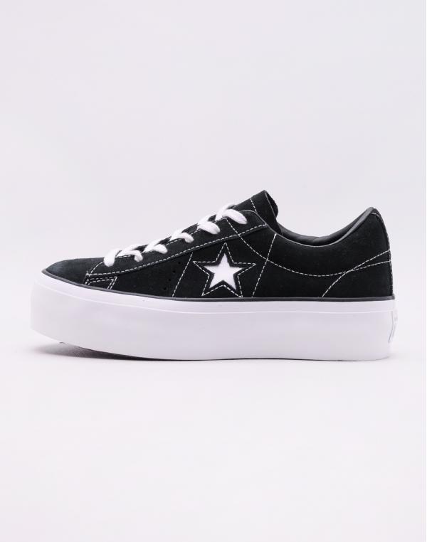 Converse One Star Platform Black/Black/White 37