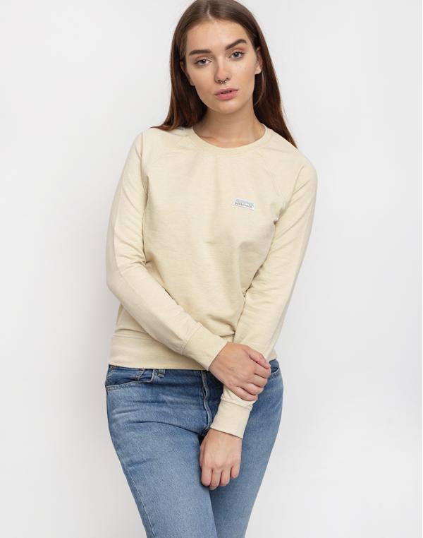 Patagonia Pastel P-6 Label Ahnya Crew Sweatshirt Oyster White S