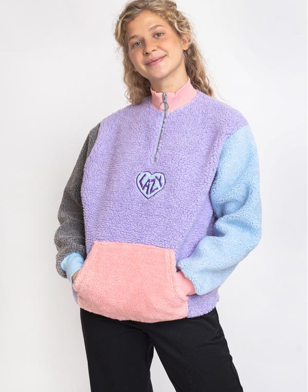 Lazy Oaf Pastel Panel Colour Block Fleece Yellow M