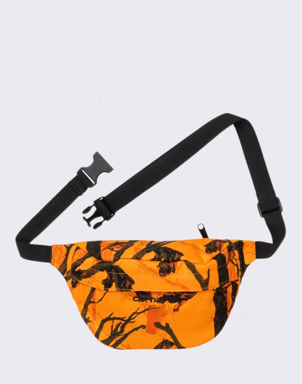 Carhartt WIP Payton Hip Bag Camo Tree, Orange / Black