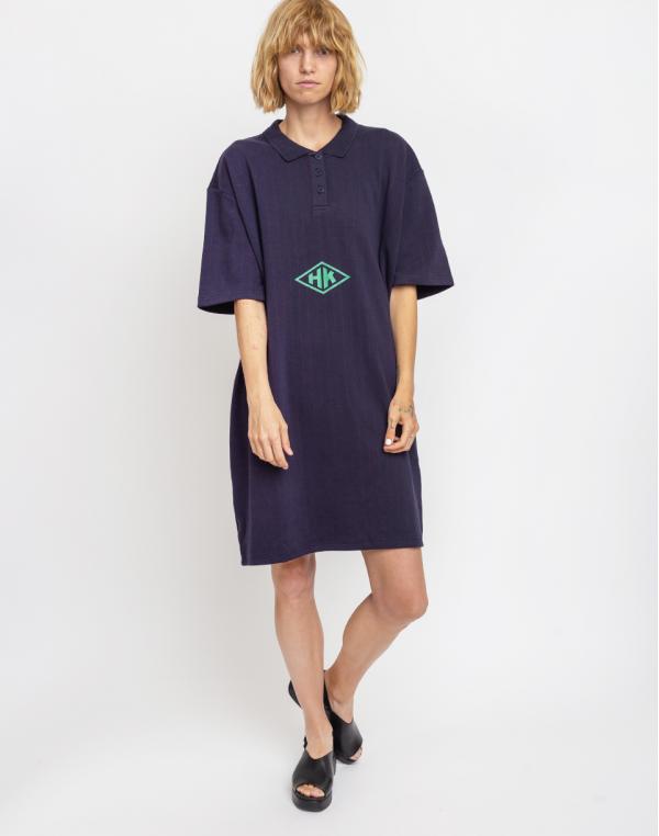 Han Kjøbenhavn Polo Dress Pinstriped Navy L
