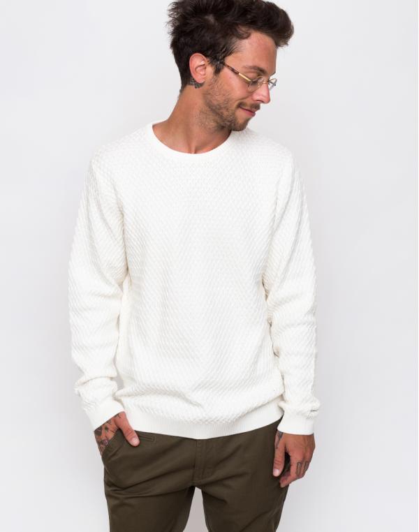 Knowledge Cotton Small Diamond Knit 1070 Winter White XL