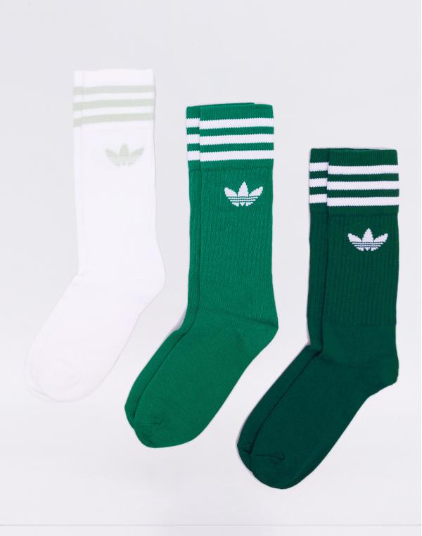 adidas Originals Solid Crew Sock Noble Green / Bold Green / White 43-46