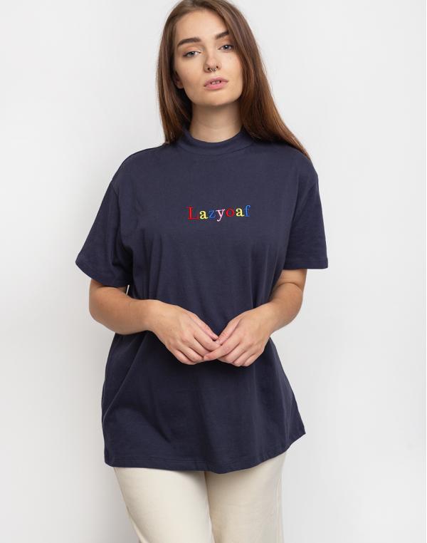 Lazy Oaf Soul Searching Logo Oversized T-shirt Blue L