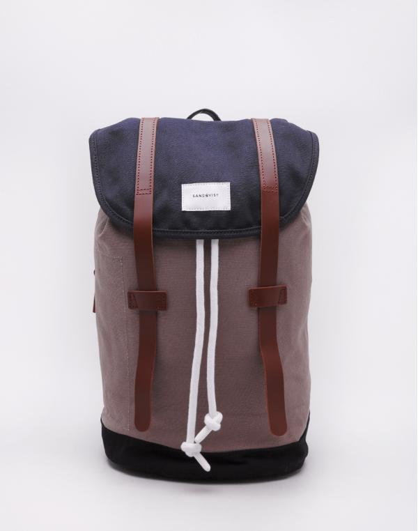 Sandqvist Stig Multi Navy / Earth Brown / Black with Cognac Brown Leather