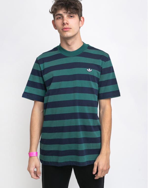 adidas Originals Stripe Tee Night Indigo/Collegiate Green S