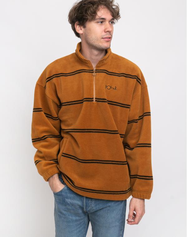 Polar Skate Co. Striped Fleece Pullover 2.0 Caramel L