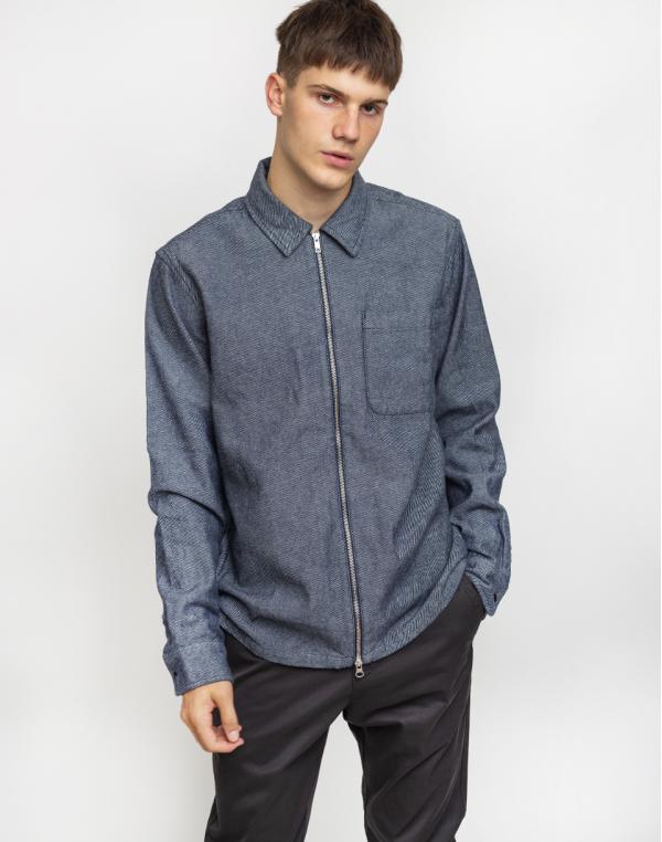 Knowledge Cotton Strutured Twill Overshirt 1001 Total Eclipse XL
