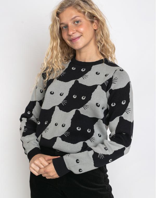 Dedicated Sweater Arendal Cats Grey M