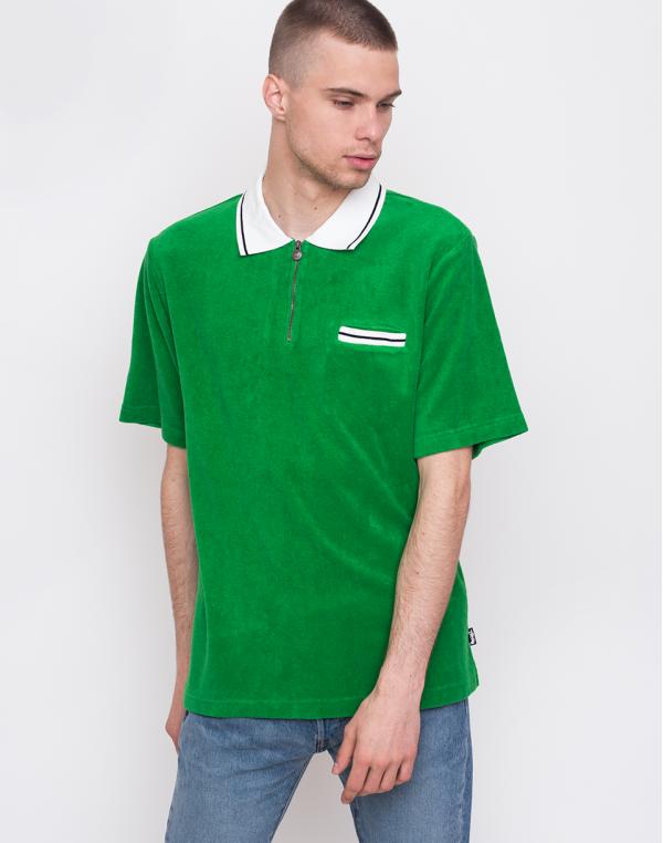 Stüssy Terry Lion Zip Polo Green M