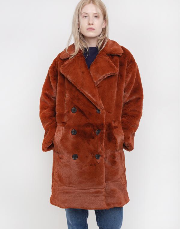 Native Youth The Casja Faux Fur Coat Rust L