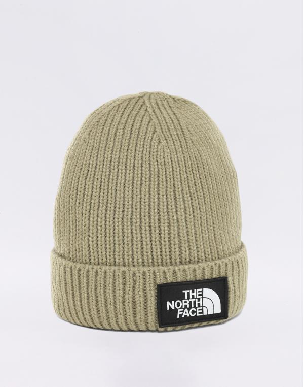 The North Face TNF Logo Box Cuff Beanie Twill Beige