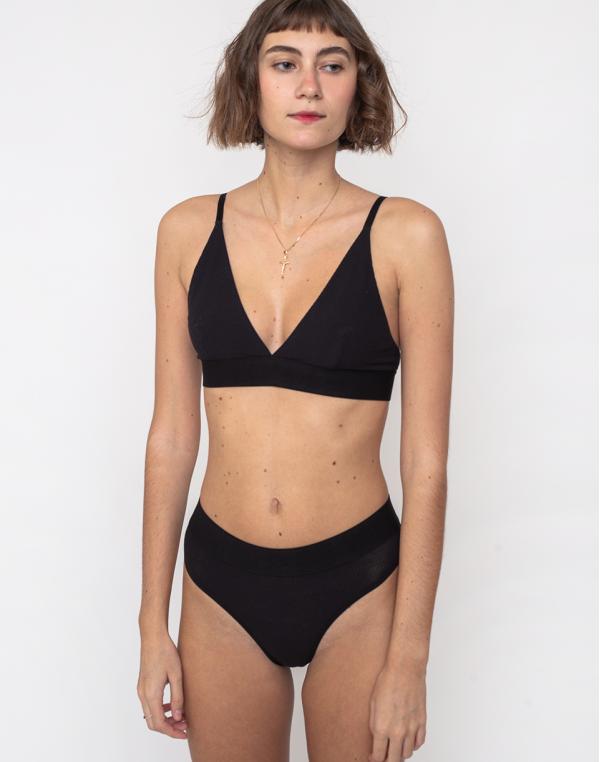Baserange Triangle Bra Black S
