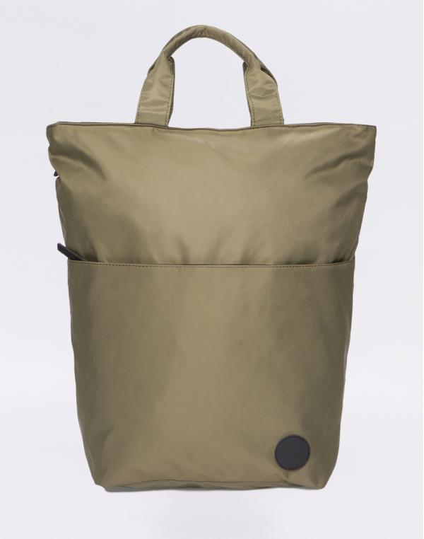 Enter Utility Two-In-One Tote Army Green Heavy Nylon/Black Leather