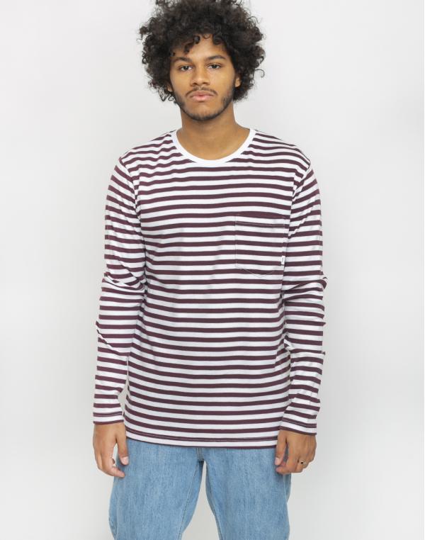 Makia Verkstad Long Sleeve Wine/White S