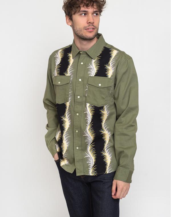 Stüssy Wavy Ls Shirt Olive M