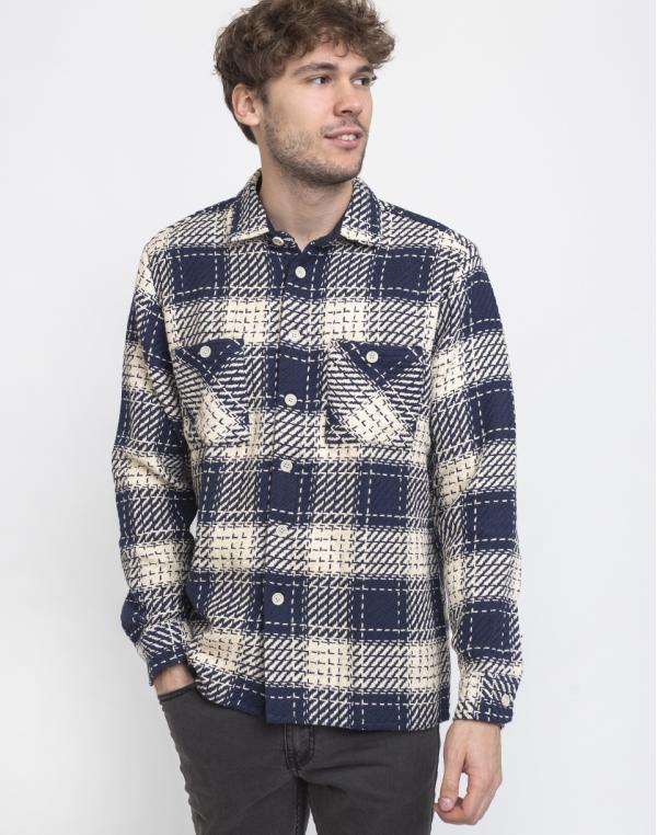 Wax London Whiting Overshirt Marine Beatnik XL