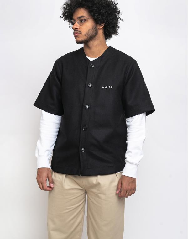 North Hill Wool Baseball Jersey Black XL