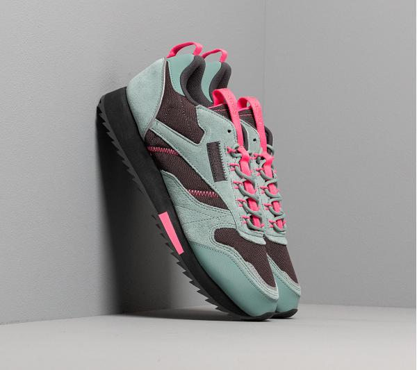 Reebok Classic Leather Ripple Trail Green Slate/ True Grey 8/ Solar Pink