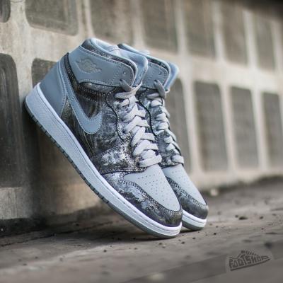 Air Jordan 1 Retro Hi Premium GG Wolf Grey/ Metallic Silver- White