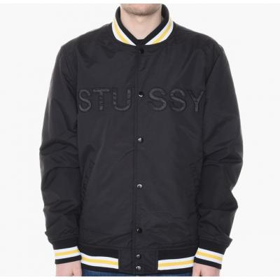 Stüssy Logo Stadium Jacket Black