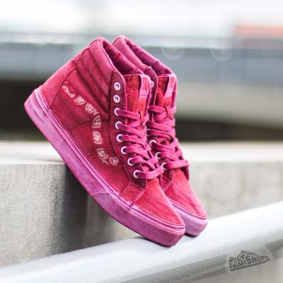 Vans Sk8-Hi Reissue + Overwash Paisley Red