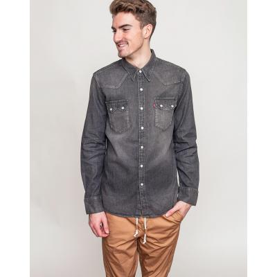 Košile Levi´s® Sawtooth Western LAUNDERED  DARK GREY- WITH WHITE WEFT