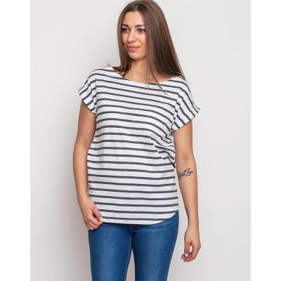 Triko Wemoto Bell Stripe White Darkgrey Melange