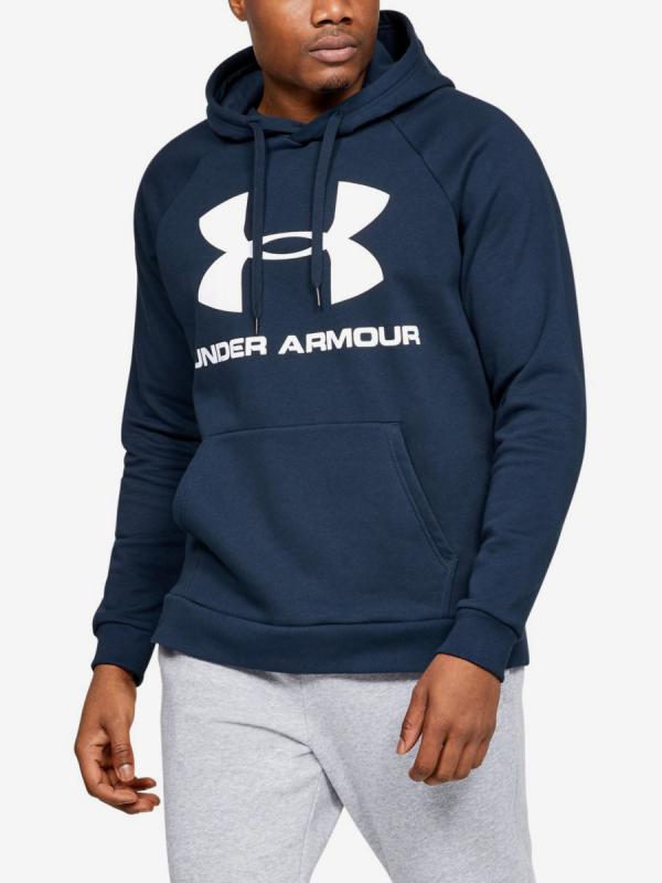 Mikina Under Armour RIVAL FLEECE SPORTSTYLE LOGO HOODIE-NVY Modrá