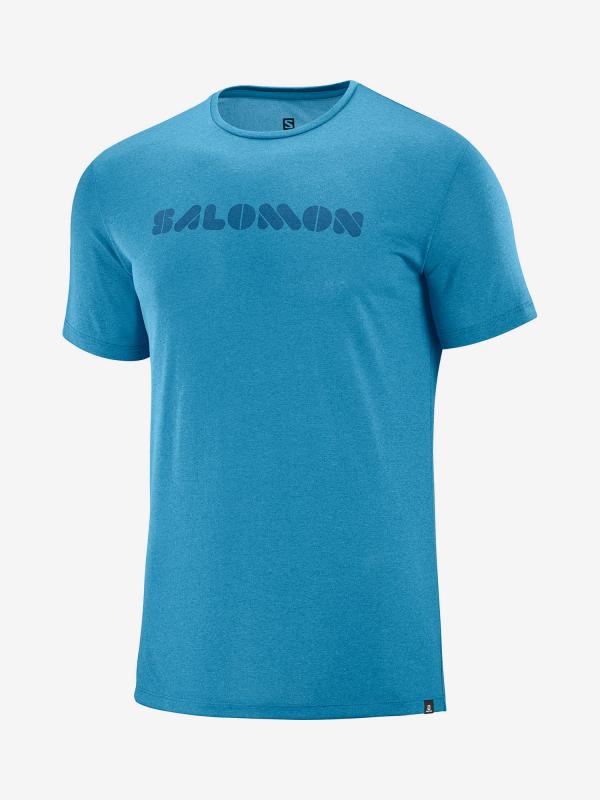 Tričko Salomon Agile Graphic Tee M-Lyons Bl Modrá