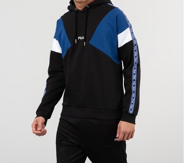 FILA Umar Hoodie Black/ Sodalite Blue/ Bright White