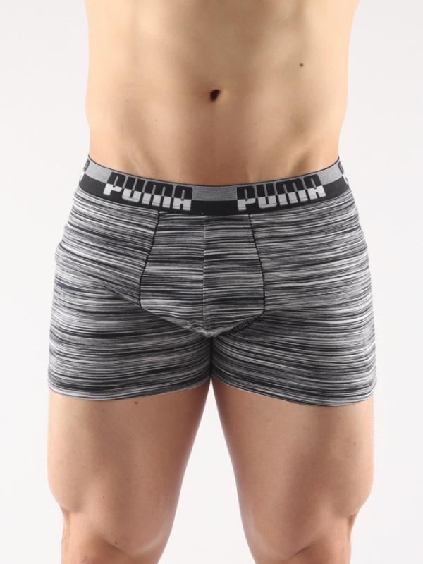 Boxerky Puma Space Dye Boxer 2 Pack Grey Black Šedá