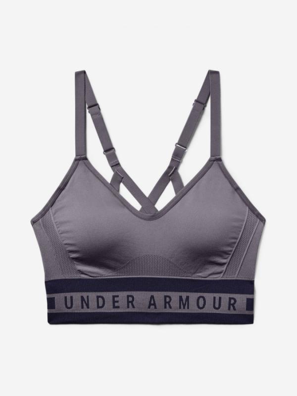 Kompresní podprsenka Under Armour Seamless Longline Bra-Gry Fialová