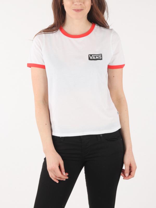 Tričko Vans Wm Avenue Ringer White/Poppy Red Bílá