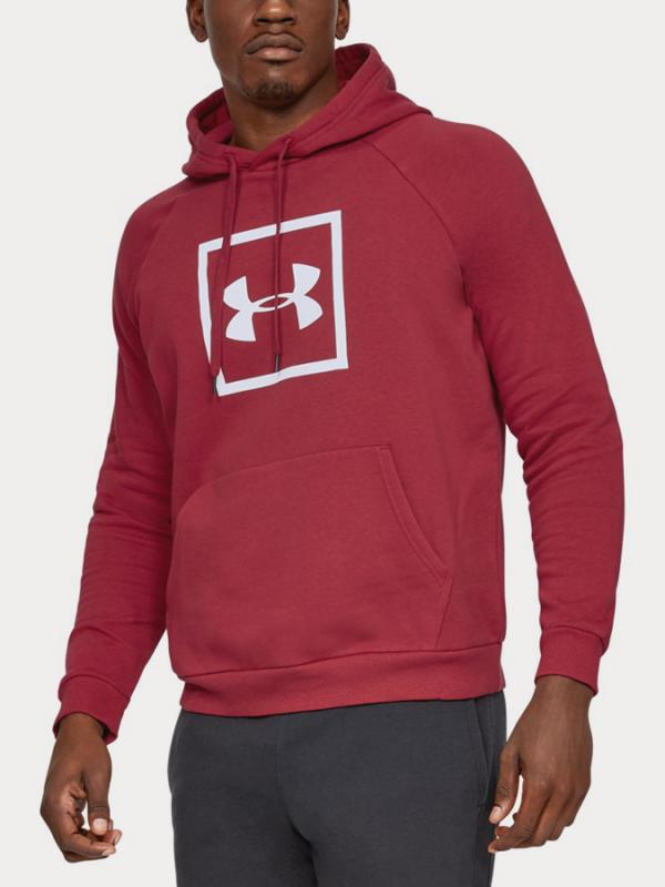 Mikina Under Armour Rival Fleece Box Logo Hoodie Červená