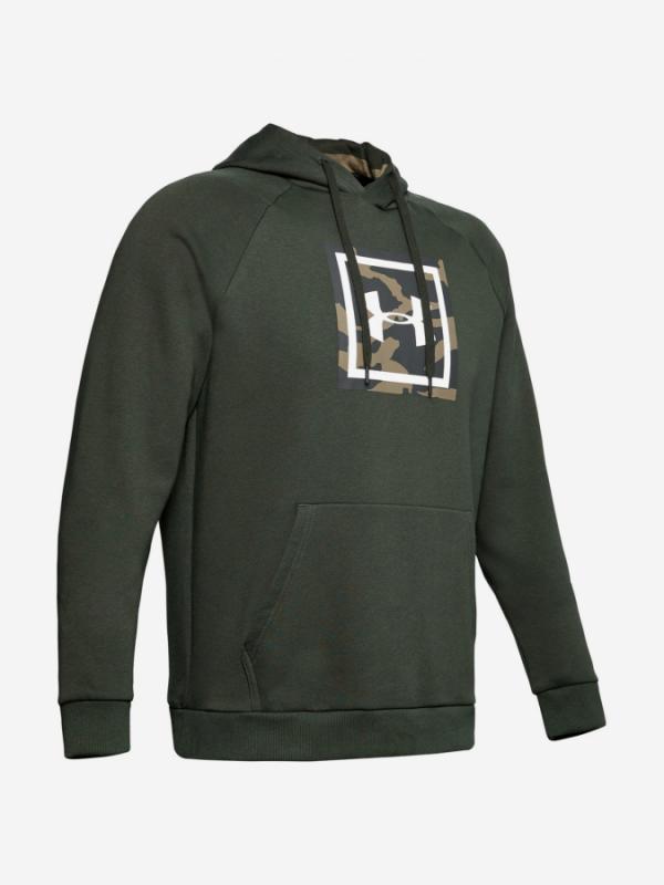 Mikina Under Armour Rival Fleece Printed Hoodie-Grn Zelená