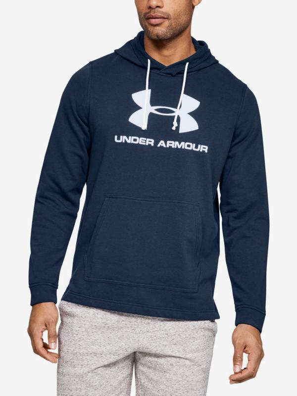Mikina Under Armour Sportstyle Terry Logo Hoodie-Nvy Modrá