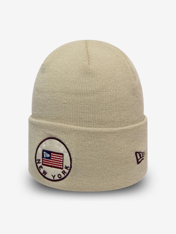 Čepice New Era Flagged cuff knit Šedá