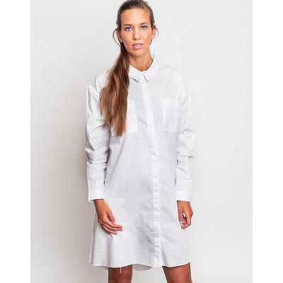 Šaty Native Youth FRAYED HEM DENIM SHIRT WHITE DENIM