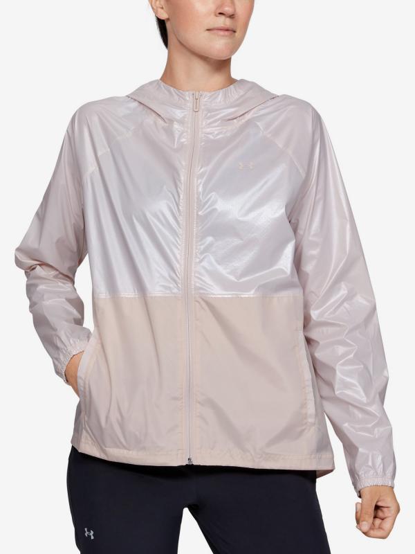 Mikina Under Armour Metallic Woven Fz-Pnk Béžová