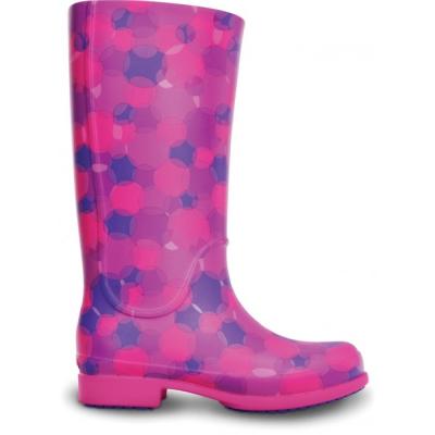 Crocs Wellie Polka Dot Fuchsia/Ultraviolet