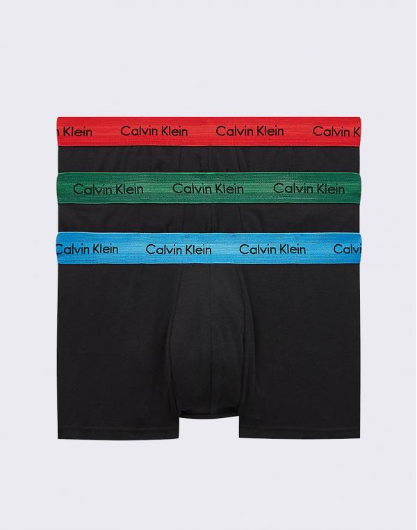 Calvin Klein Low Rise Trunk 3PK B - Eden/ Vallarta Blue/ Temper Wb Bzp M