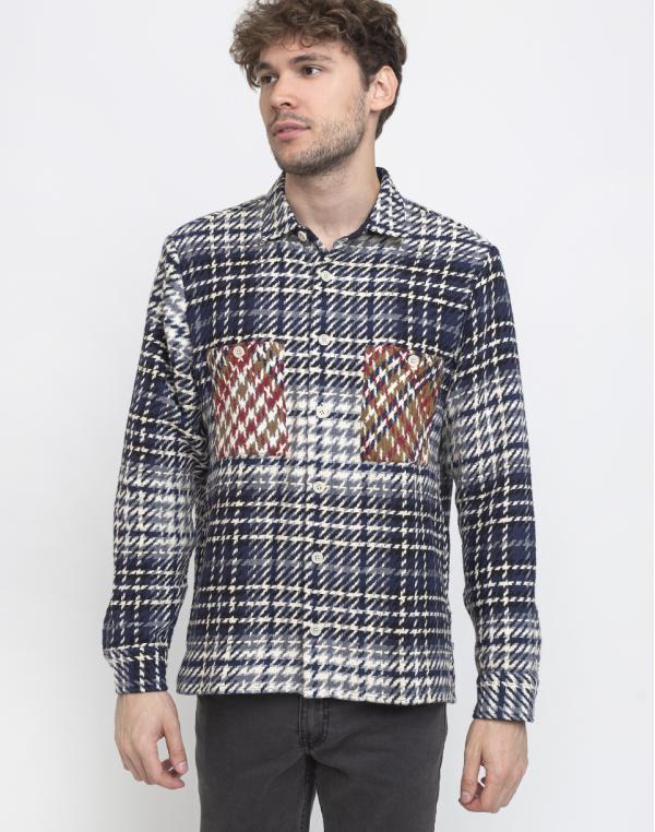 Wax London Whiting Overshirt Navy Beatnik XL