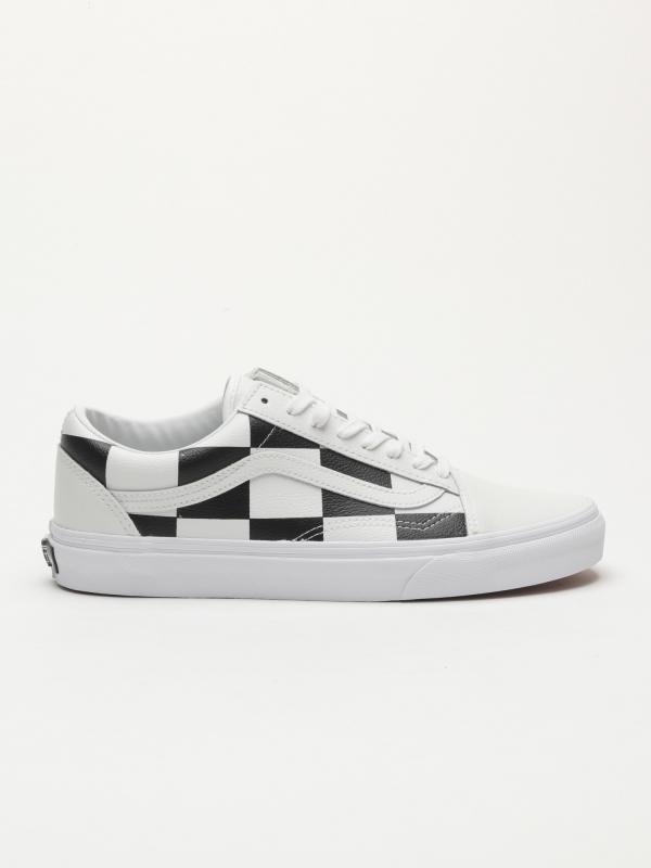 Boty Vans Ua Old Skool (Leather Check) Bílá