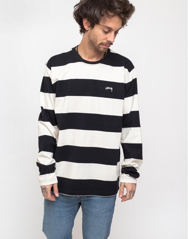 Stüssy Bold Stripe LS Crew Black S