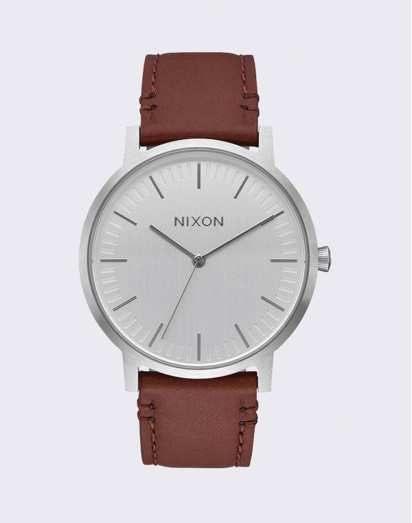 Nixon Porter Leather Silver Brown