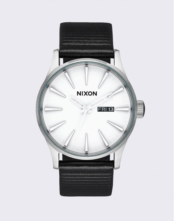 Nixon Sentry Leather White/ Silver/ Black