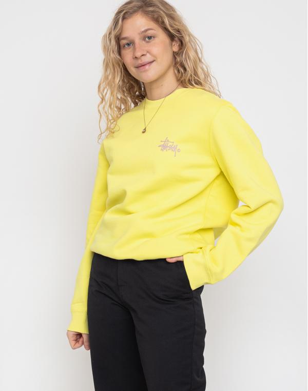 Stüssy Basic Logo Crew Lemon S