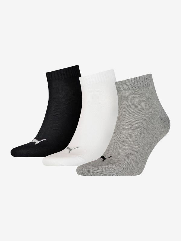 Ponožky Puma Unisex Quarter Plain 3 Pack Barevná
