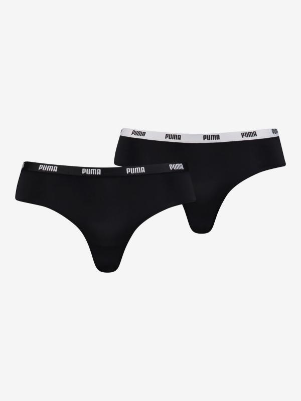 Kalhotky Puma Brazilian Microfiber 2 Pack Pack Černá